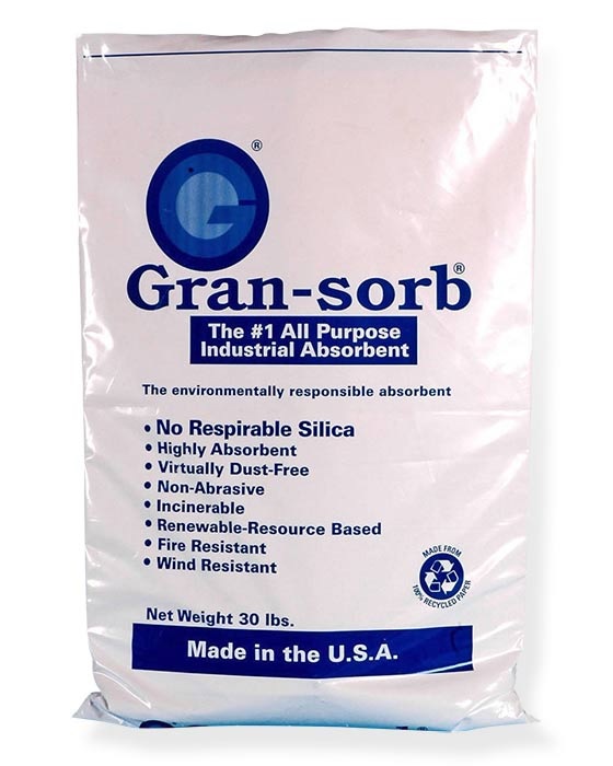 GRAN-SORB FLUID ABSORBENT CELLULOSE GRANULES, 30 LBS. BAG