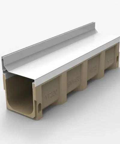 High Quality Polymer Concrete Trench Drain with Stainless Steel Slot Cover